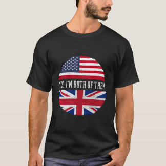 Halva amerikanska halva brittiska USA flagga Fören T Shirt