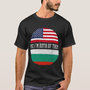 Halva amerikanska halva bulgariska USA flagga Bulg T Shirt