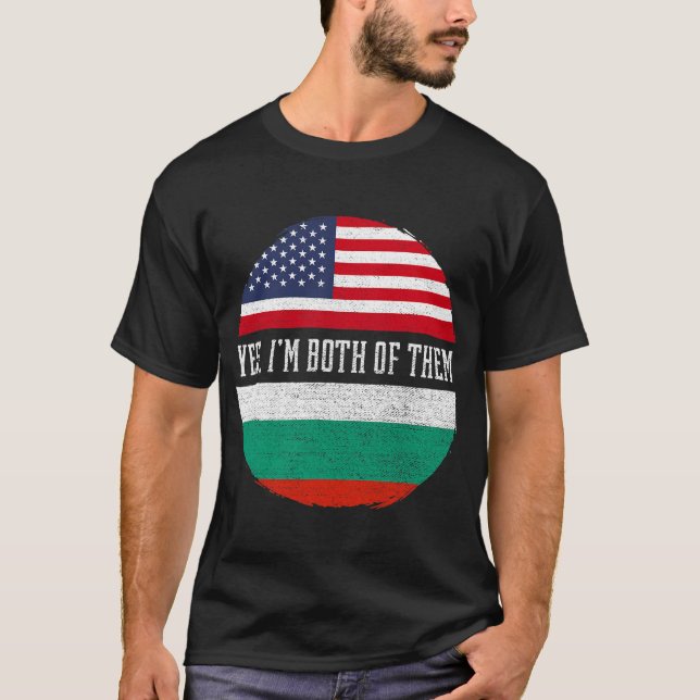 Halva amerikanska halva bulgariska USA flagga Bulg T Shirt (Framsida)