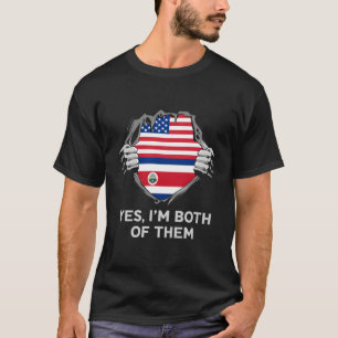 Halva amerikanska halva Costa Rican USA Costa Rica T Shirt