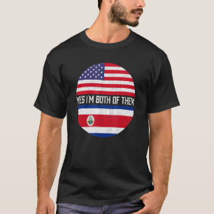 Halva amerikanska halva Costa Rican USA flagga-fam T Shirt