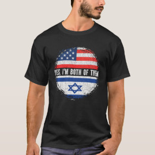 Halva amerikanska halva Israel USA flagga Israel T Shirt