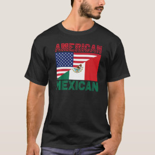 Halva amerikanska halva mexikanska Flagga T Shirt
