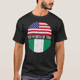 Halva amerikanska halva nigerianska USA flagga-fam T Shirt