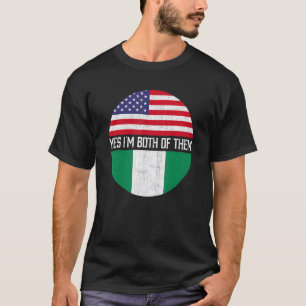 Halva amerikanska halva nigerianska USA flagga-fam T Shirt