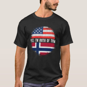Halva amerikanska halva Norska USA flagga-Norgen T Shirt