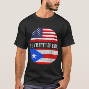 Halva amerikanska halva Puerto Rican USA flagga Pu T Shirt