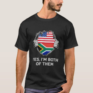 Halva amerikanska halva Sydafrika, USA, syd Afrika T Shirt