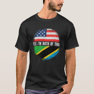 Halva amerikanska halva Tanzania USA flagga Tanzan T Shirt