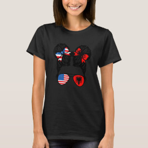 Halva amerikanska halvalbanska flickor USA Albanie T Shirt