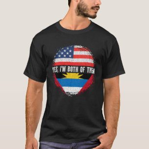 Halva amerikanska halvan av Antiguan Barbudan USA T Shirt