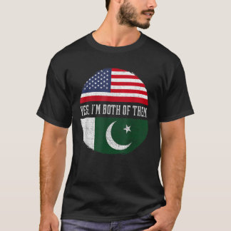 Halva amerikanska halvan av Pakistan USA flagga Pa T Shirt