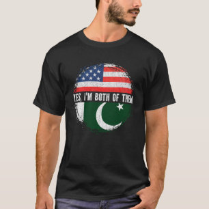 Halva amerikanska halvan av Pakistan USA flagga Pa T Shirt