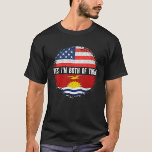 Halva amerikanska halvan I-Kiribati USA flagga Kir T Shirt