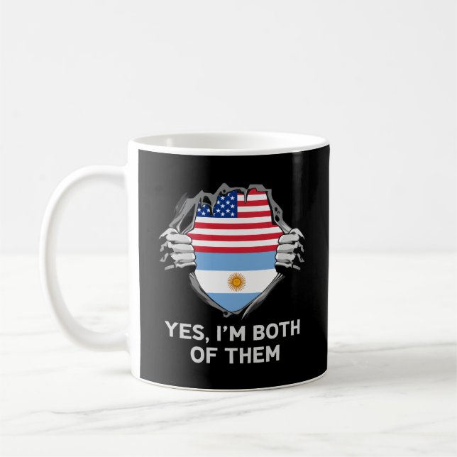 Halva amerikanska halvargentinska USA Argentina Fl Kaffemugg (Vänster)