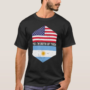 Halva amerikanska halvargentinska USA flagga Argen T Shirt