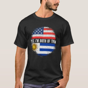 Halva amerikanska halvårsvisa Uruguay-USA flagga T Shirt
