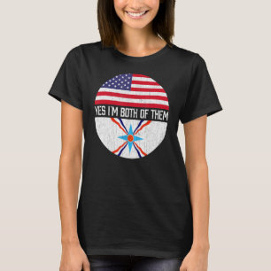 Halva amerikanska halvassyriska USA flagga-familje T Shirt