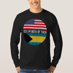 Halva amerikanska halvbahamanska USA flagga-familj T Shirt