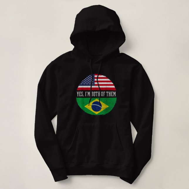 Halva amerikanska halvbrasilianska USA flagga Bras T Shirt (Design framsida)