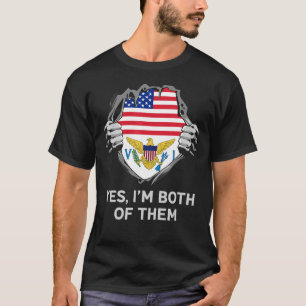 Halva amerikanska halvbrittiska Jungfrun Islander T Shirt