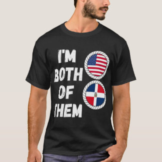 Halva amerikanska halvDominikanska USA _ Dominikan T Shirt