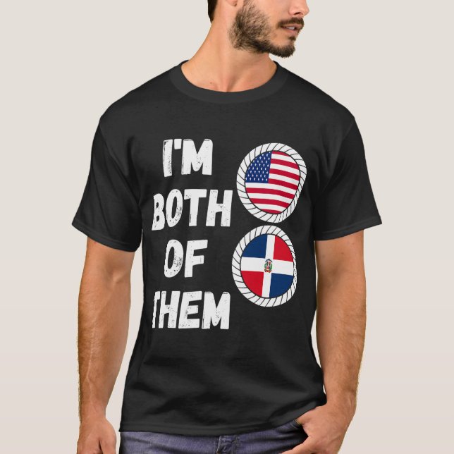 Halva amerikanska halvDominikanska USA _ Dominikan T Shirt (Framsida)