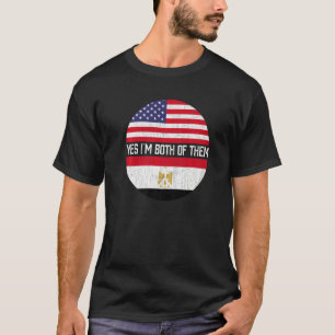 Halva amerikanska halvegyptiska USA flagga-familje T Shirt