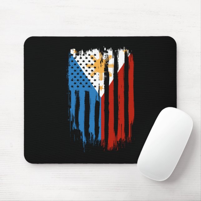 Halva amerikanska halvfilippinskt Filippinskt Flag Musmatta (Med mus)
