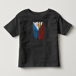Halva amerikanska halvfilippinskt Filippinskt Flag T Shirt