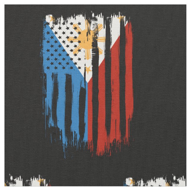 Halva amerikanska halvfilippinskt Filippinskt Flag Tyg (Närbild)