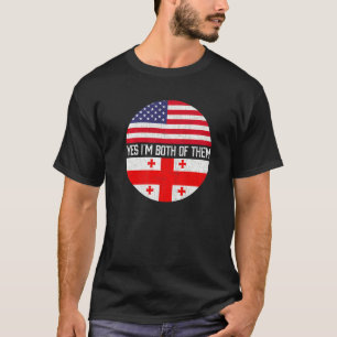 Halva amerikanska halvgeorgiska USA flagga-familje T Shirt