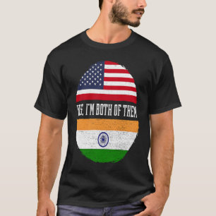 Halva amerikanska halvindiska USA flagga Indiska k T Shirt