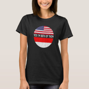 Halva amerikanska halvindonesiska USA flagga-famil T Shirt