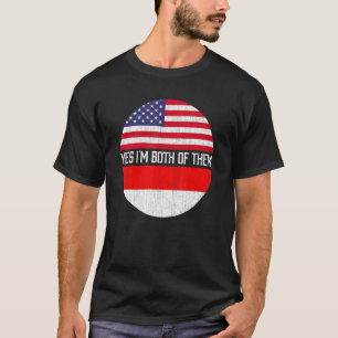 Halva amerikanska halvindonesiska USA flagga-famil T Shirt