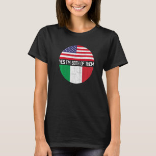 Halva amerikanska halvitalienska USA flagga Family T Shirt