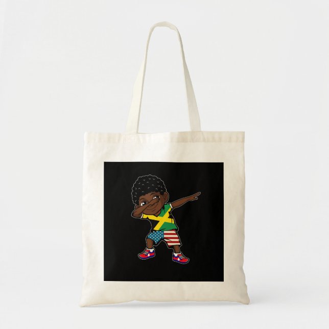 Halva amerikanska halvJamaican Boy Kid Jamaica Fla Tygkasse (Framsidan)