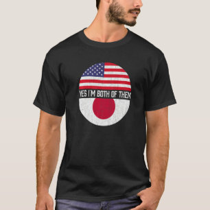 Halva amerikanska halvjapanska USA flagga-familjen T Shirt
