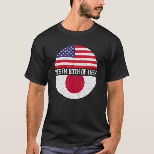 Halva amerikanska halvjapanska USA flagga-familjen T Shirt