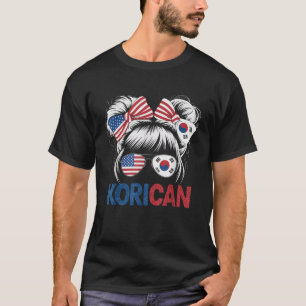 Halva amerikanska halvkoreanska sydkoreanska halvs t shirt