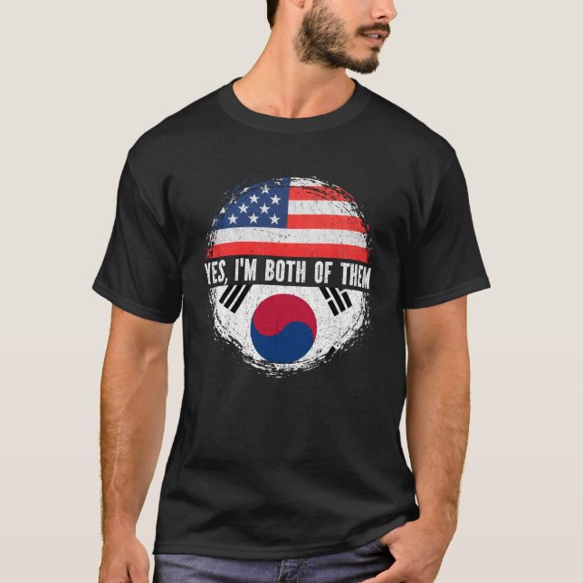 Halva amerikanska halvkoreanska sydkoreanska USA f T Shirt (Framsida)