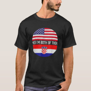 Halva amerikanska halvkroatiska USA flagga-familje T Shirt