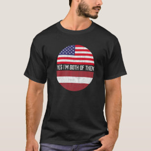 Halva amerikanska halvlettiska USA flagga Family H T Shirt