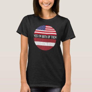 Halva amerikanska halvlettiska USA flagga Family H T Shirt
