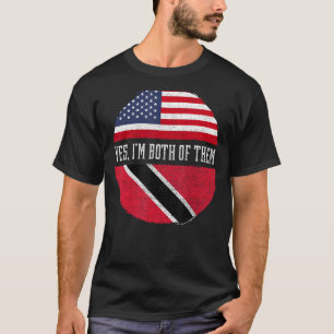 Halva amerikanska halvmånen Trinbagonian USA flagg T Shirt