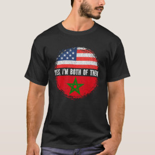 Halva amerikanska halvmarockanska USA flagga Maroc T Shirt