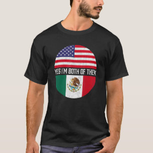 Halva amerikanska halvmexikanska USA flagga Family T Shirt