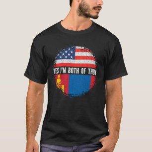 Halva amerikanska halvmongoliska USA flagga Mongol T Shirt