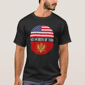 Halva amerikanska halvmontenegrinfamiljen USA flag T Shirt