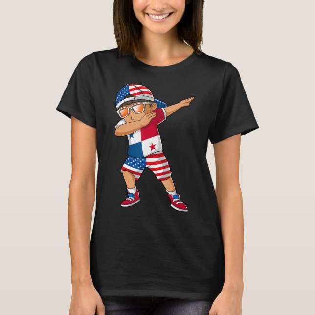 Halva amerikanska halvpanamanska pojken Kid Panama T Shirt (Framsida)